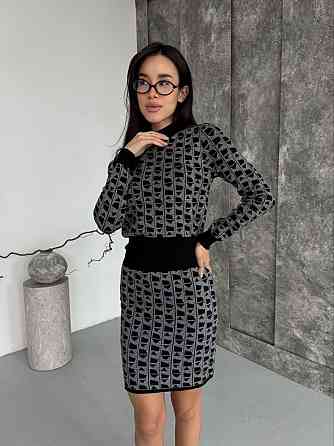 Жіночий базовий теплий костюм двійка: кофта та спідниця кашемір Одеса