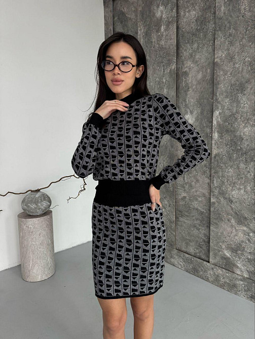 Женский базовый теплый костюм двойка: кофта и юбка кашемир Одесса - изображение 5