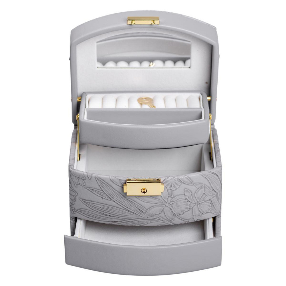 Шкатулка для прикрас з еко-шкіри, 3 яруси, з замком Київ - фото 7