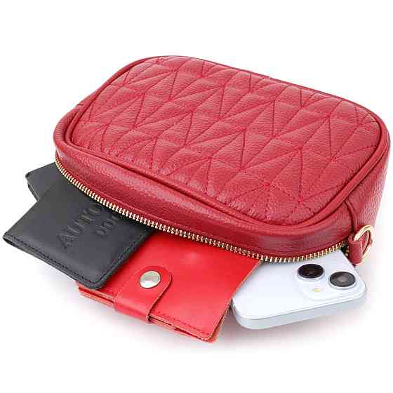 Жіноча сумка на кожен день із натуральної шкіри Червоний (Vintage) Київ