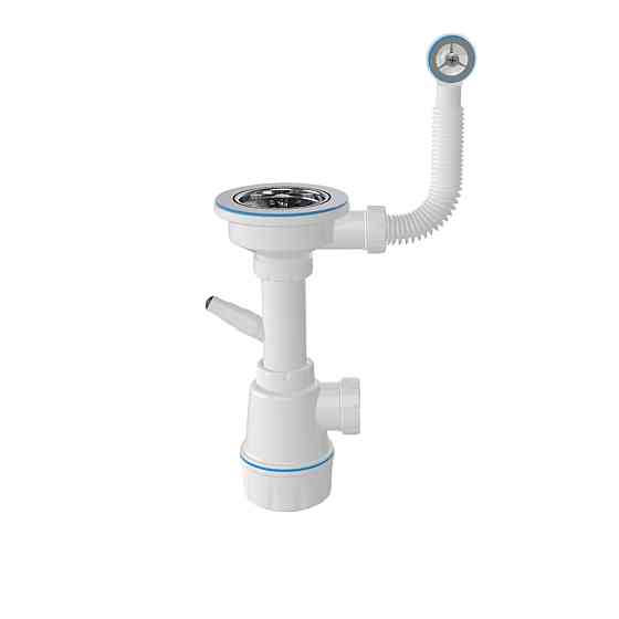 VALESO Мийка гранітна 7950 SELENA (чорна) + сифон 1041 + змішувач BG77 (чорний) Київ