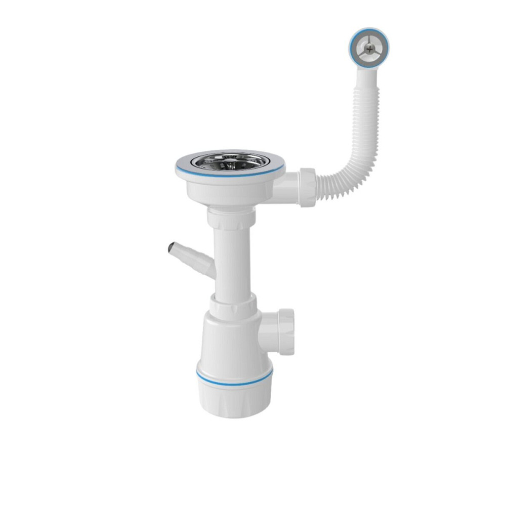 VALESO Мийка гранітна 7950 SELENA (чорна) + сифон 1041 + змішувач BG77 (чорний) Київ - фото 5