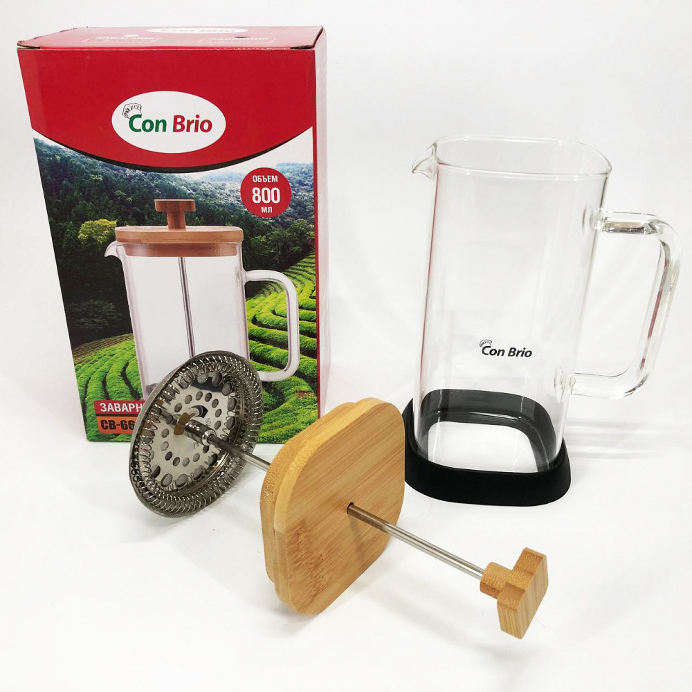 Заварники для чая и кофе Con Brio CB-6680W 800 мл, Френчпресс для кофе Заварник чая с прессом LS-91 Львов - изображение 9