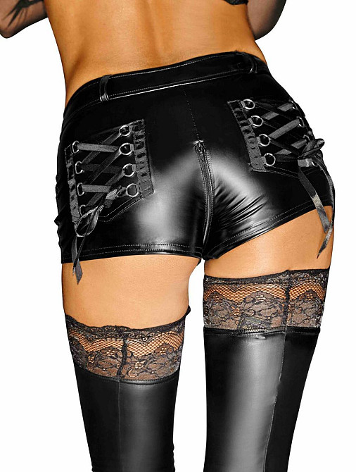 Шортики з мокрим ефектом Noir Handmade F138 Powerwetlook shorts, S Sex Aura Київ - фото 2