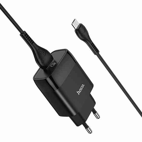 Мережевий зарядний пристрій HOCO C72Q Glorious single port QC3.0 charger set(Micro) Black Киев