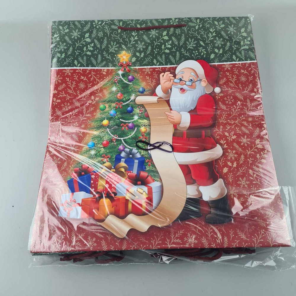 Новогодние, кортонный пакеты подарочные Супер 47x52x20-008) НГ (12 шт) Харьков - изображение 2