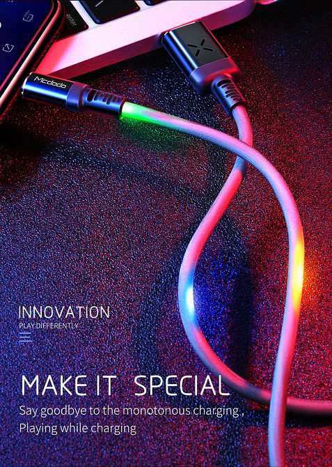 Кабель Lightning McDodo X Series Voice Control з аудіосинхронізацією CA584 (Чорний, 1м) Николаев - изображение 4