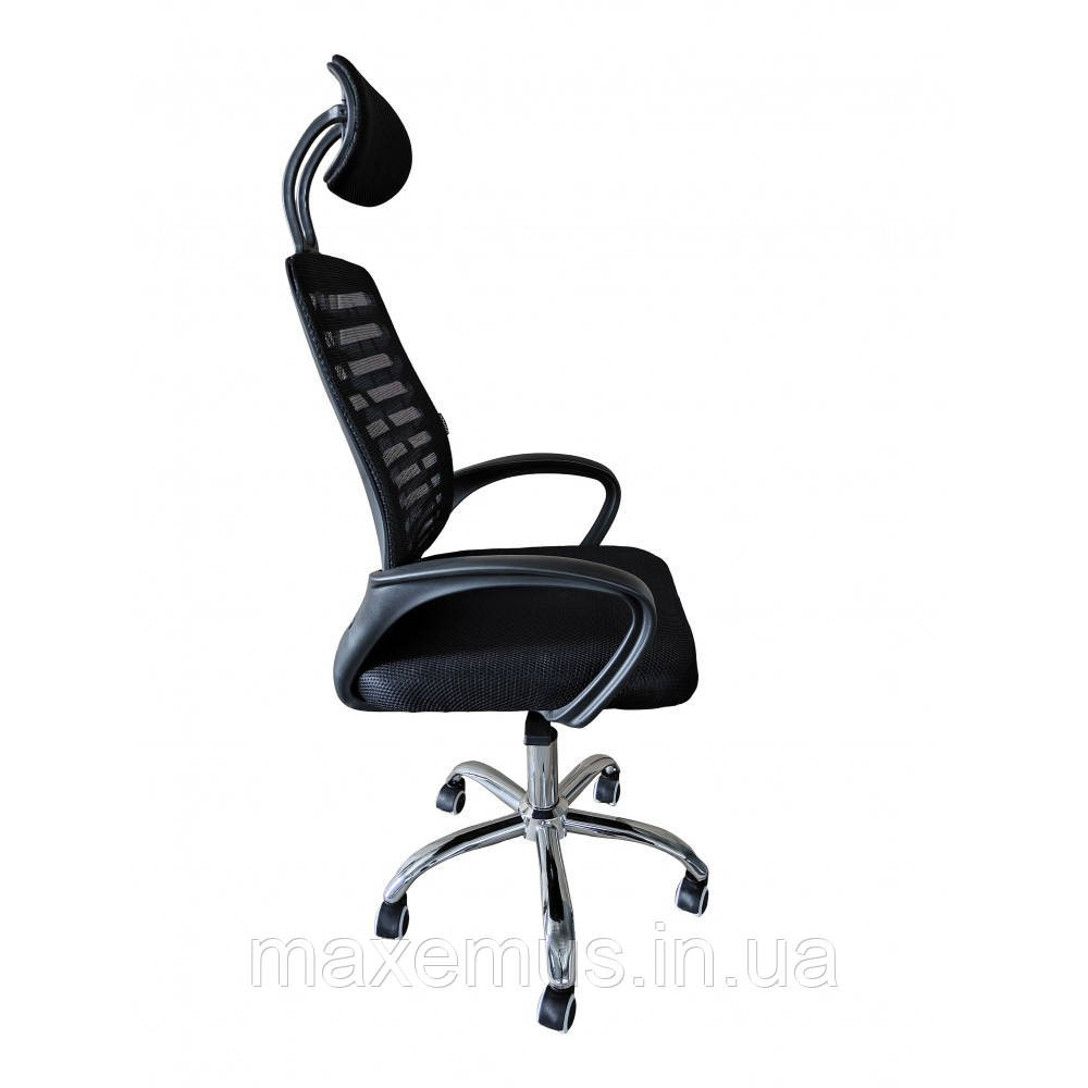 Кресло офисное из ткани Bonro B6200 черное компьютерное операторское кресло для работы и персонала Мостиска - изображение 14