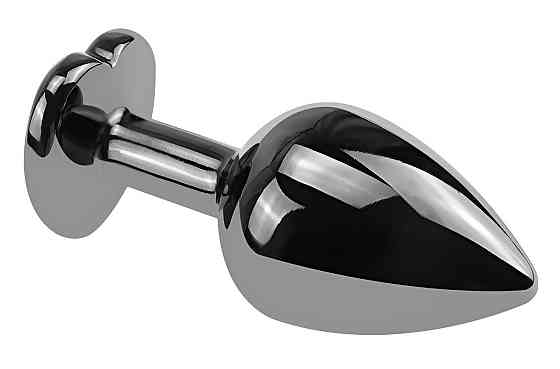 Анальна пробка з кристалом EGZO - Dark Silver Heart Plug Blue size S Sex Aura Київ