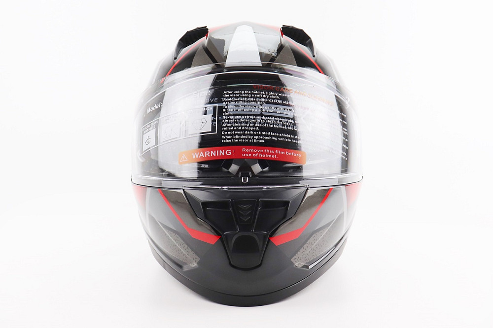Шолом інтеграл, закритий (сертифікація DOT)+відкидні окуляри BLD-M67 М (57-58см), ЧОРНИЙ/ЧЕРВОНО-СІРИЙ Киев - изображение 4
