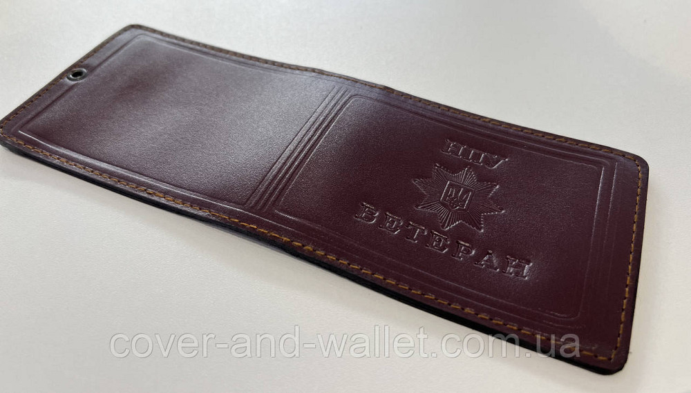 Кожаная обложка ветеран НПУ (Национальной полиции Украины) Киев - изображение 5