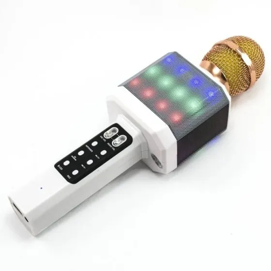 Мікрофон WS-1828 бездротовий професійний караоке-мікрофон з Bluetooth, запис, LED підсвічування Одеса
