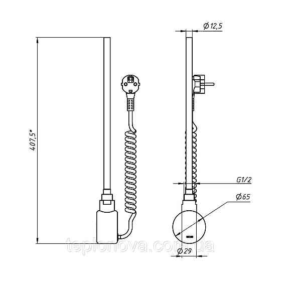 ТЕН для сушарки для рушників Sigma 600W золото, з функцією програмування Чернівці
