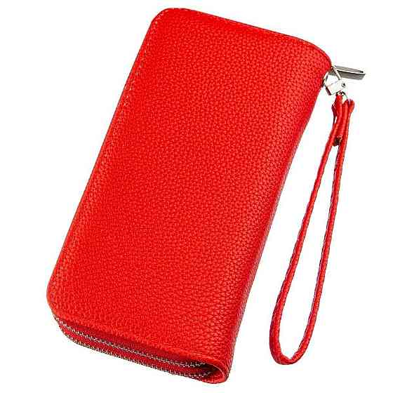 Гаманець жіночий з зернистою екокожі KIVI 19044 Яскраво-червоний Київ