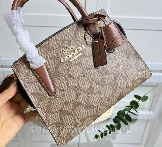 Брендовая женская сумочка Coach Andrea коричневая Киев - изображение 9