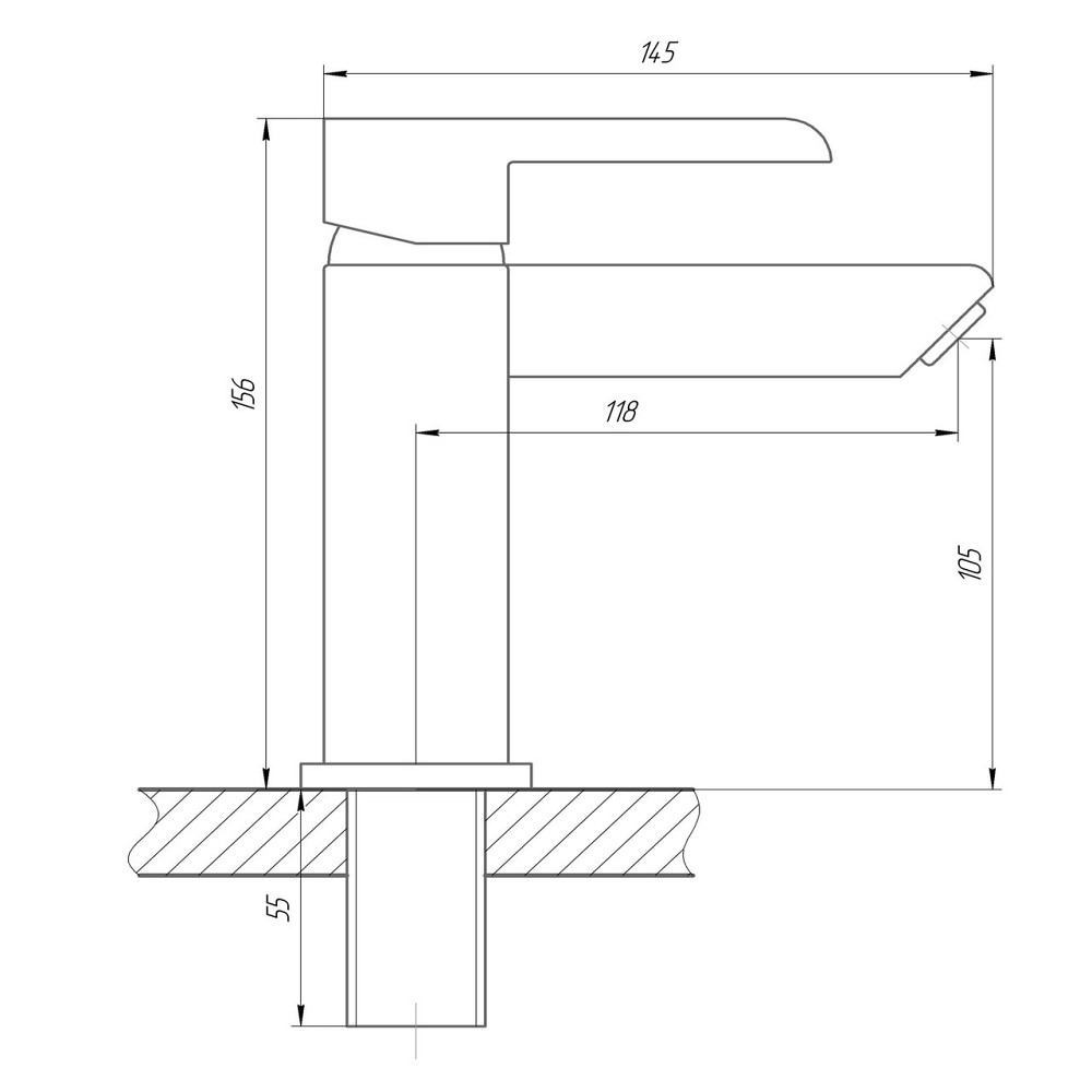 Смеситель для умывальника DOMINO PRESTIGE DPS-222 с гигиенической лейкой, шланг 200 см, на гайке Киев - изображение 7