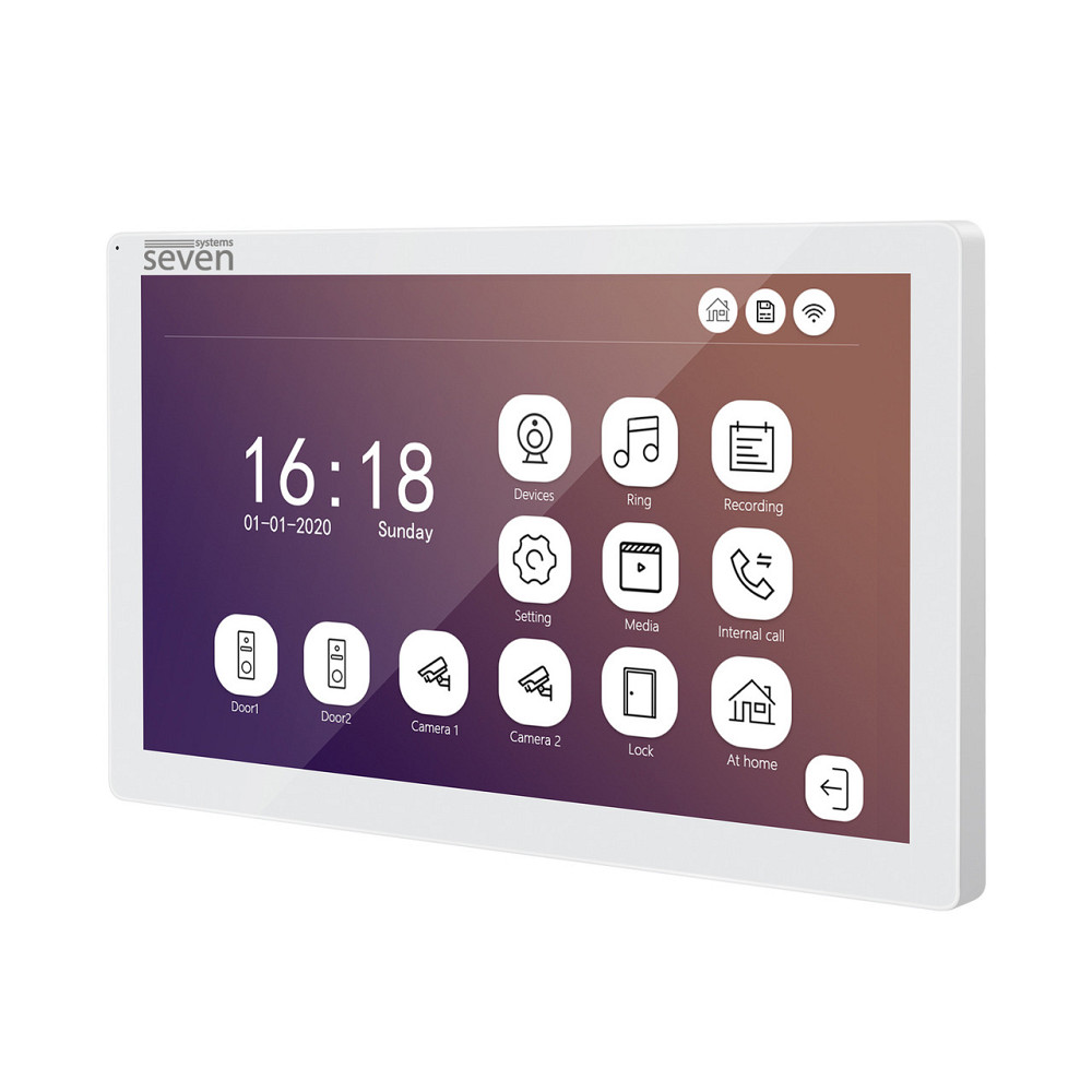 IP-відеодомофон 10 дюймів з Wi-Fi SEVEN DP-7517FHDW - IPS white Київ - фото 3