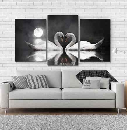 Модульна картина Місяць Лебеді Art-128_3 Київ