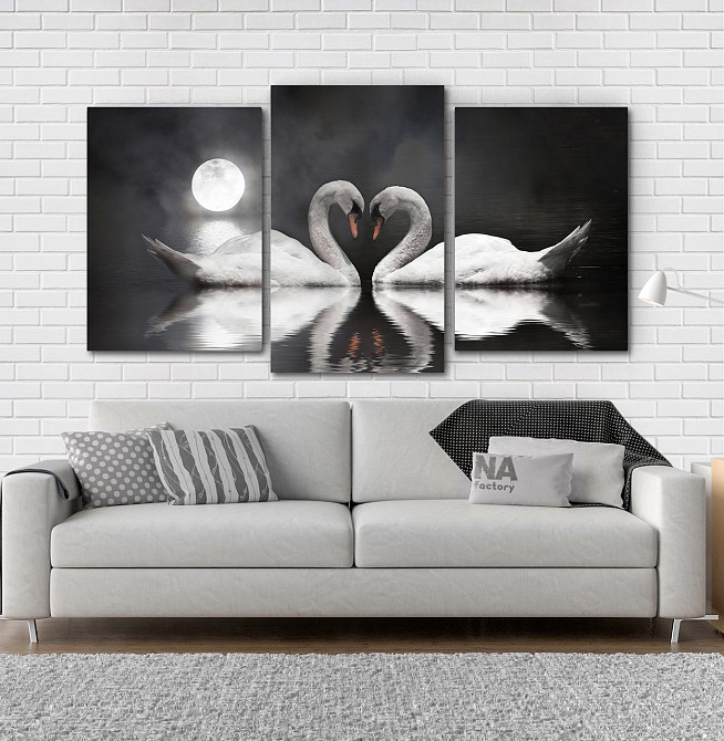 Модульна картина Місяць Лебеді Art-128_3 Київ - фото 2