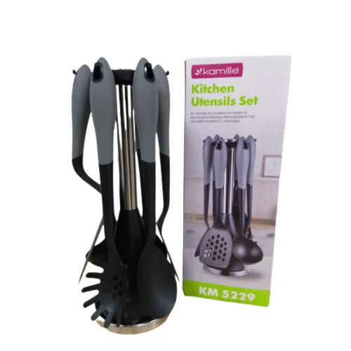 Набір кухонного приладдя 7 предметів:(6шт + підставка) нержавіюча сталь 5229 KAMILLE Житомир - фото 1