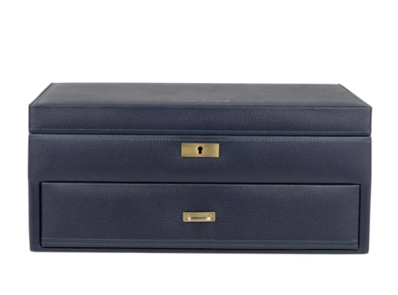 Скринька Friedrich Lederwaren для зберігання 20 годин Dynasty під склом (37х27.5х16.5 см) Темно-синій Київ