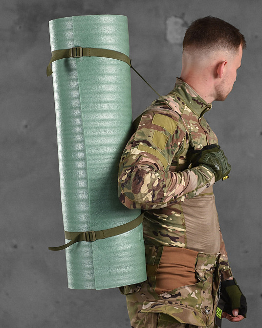 Туристичний коврик каремат товстий великий 190 80 2 см з кріпленням стропи для транспортування Одеса - фото 2