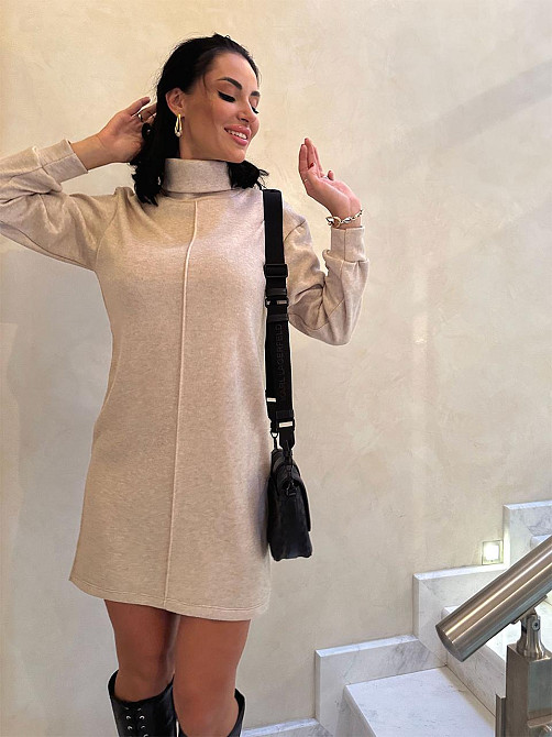 Тепла сукня з розрізами "Kleo" оптом | Батал | Розпродажа моделі Київ - фото 6