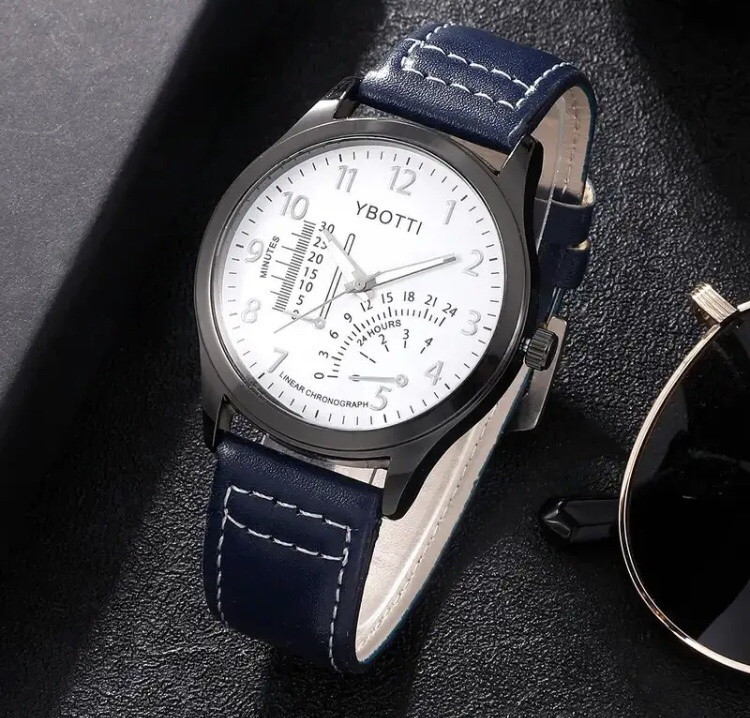 Подарочный набор для мужчин: наручные часы с 4 ориг. браслетами- диам 4см, длин 24см, шир рем 2см, без коробки Киев - изображение 2