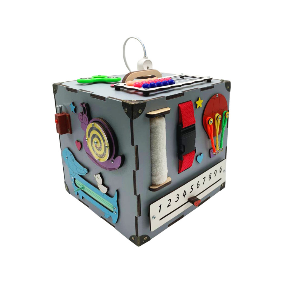 Розвиваюча іграшка Бізікуб Temple Group TG200165 23х23х23 см Сірий Вінниця - фото 1