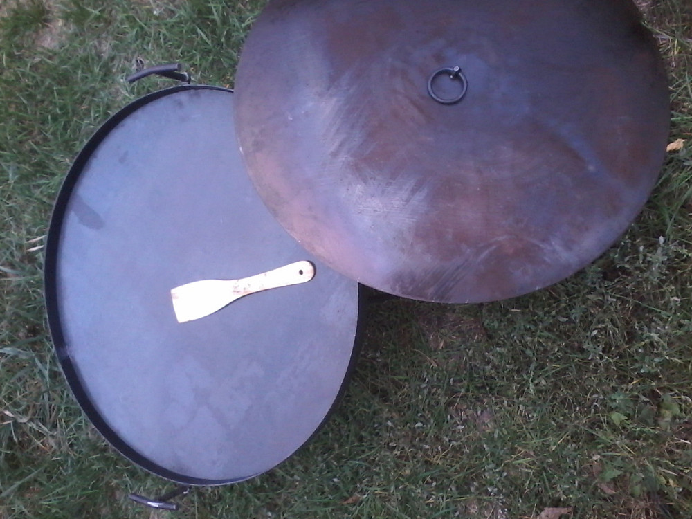 Сковорода з диска борони для багаття 40 см з кришкою для пікніка, диск для смаження Київ - фото 6