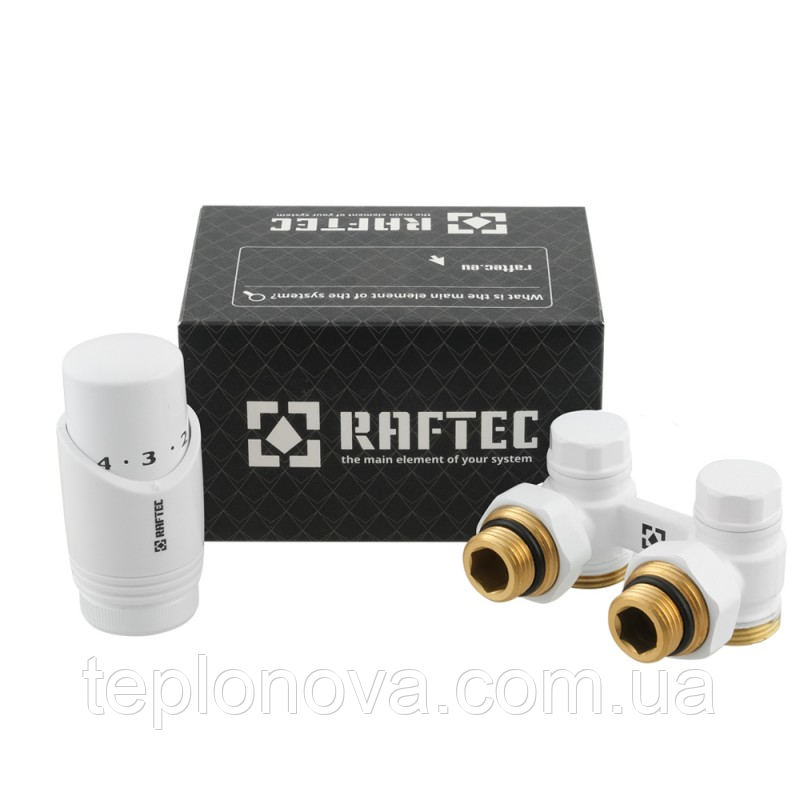 Узел нижнего подключения радиатора (50мм) с термоголовкой угловой Raftec DAHU11-W 1/2