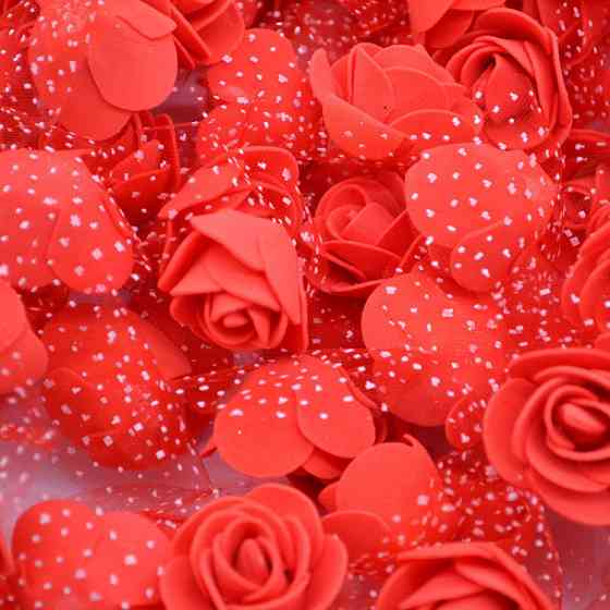 Головки квітів для рукоділля з фатином 50 штук 3 см червоний Київ