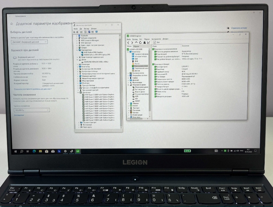 Новий Legion 165Hz RTX 3070 8Gb 130W Ryzen 5 5600H RAM 16Gb SSD 512Gb Ноутбук Київ - фото 8