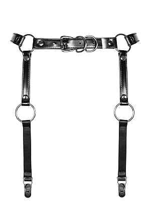 Гартери Obsessive A741 garter belt black O/S, штучна шкіра Sex Aura Київ