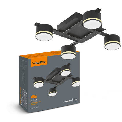 LED Світильник під лампу 4*GX53 накладний чорний VL-SPF31-4B Videx Житомир - изображение 1