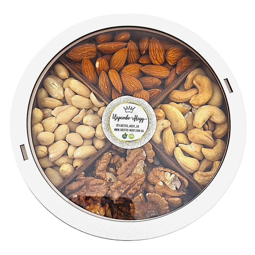 Подарунковий набір горішків у дерев'яній коробці 350 грамів Одеса - фото 1