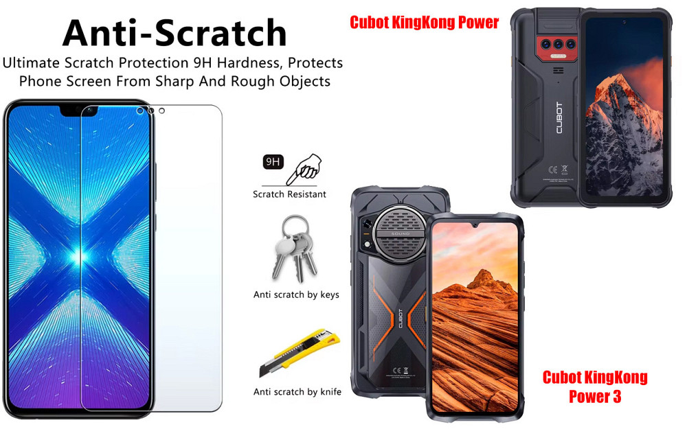 Защитное стекло NeoGlass для Cubot KingKong Power, KingKong Power 3 – ультрапрозрачное и устойчивое Киев - изображение 1