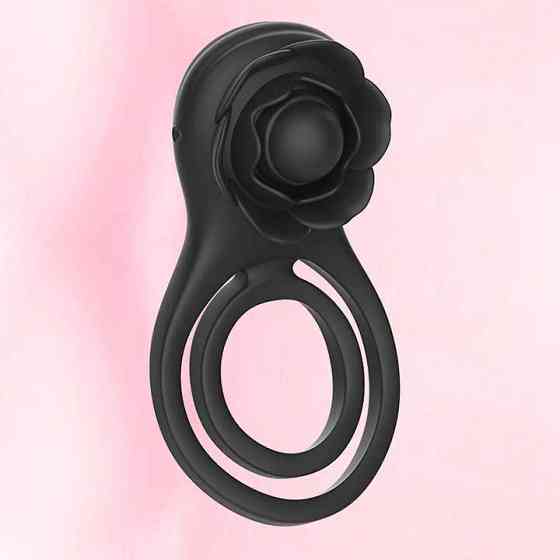 Смарт віброкільце на пеніс і мошонку Love Spouse "Троянда" чорний Вінниця