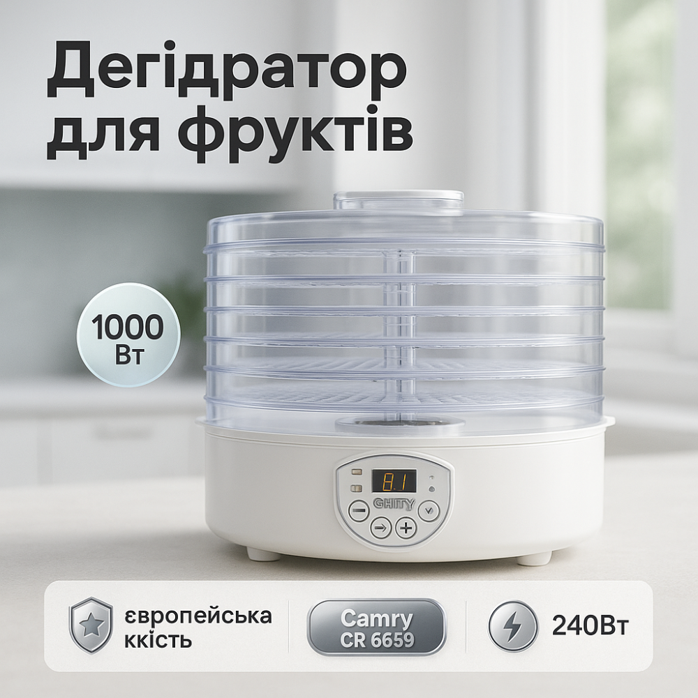 Дегідратор-сушарка для м’яса Camry, Харчова сушарка-дегідратор, Електросушарка для грибів WC-84 Львів - фото 12