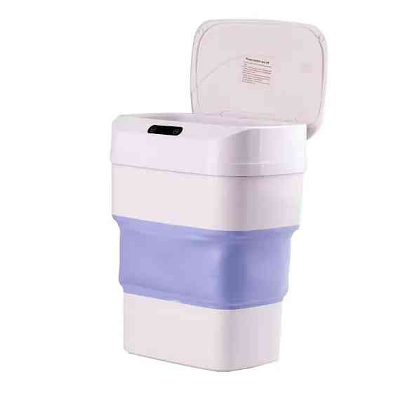 Відро для сміття складане із сенсорною кришкою від 8 л до 17.5 л Синій HPLN3 Київ