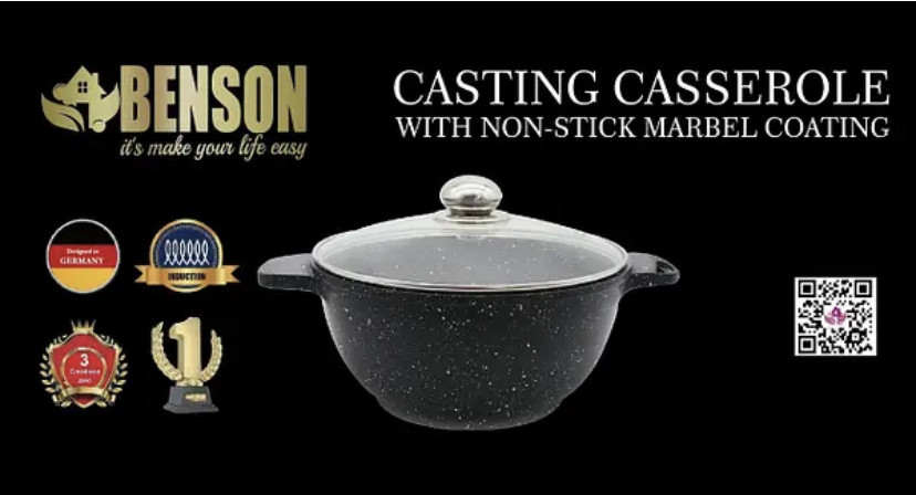 Каструля з мармуровим покриттям BN-366 (5,6 літра) (6 шт./ясть) Одеса - фото 1