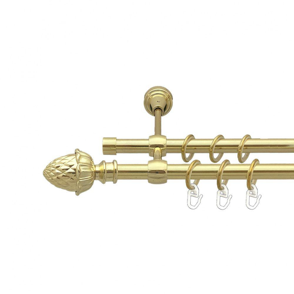 Карниз Orvit Цинара металевий дворядний литий гладка труба кільце металеве Золото 16\16 мм 160 см (00-00014463) Львів - фото 1