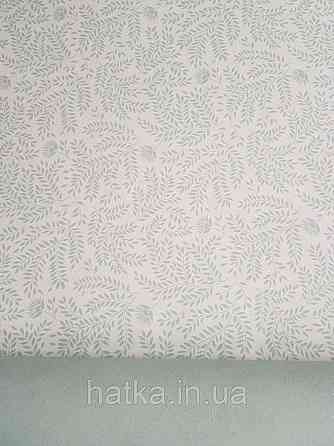 Шпалери флізелінові дитячі еко Lutece Tartine et Chocolat листя гілочки квіти смарагдові на білому Київ