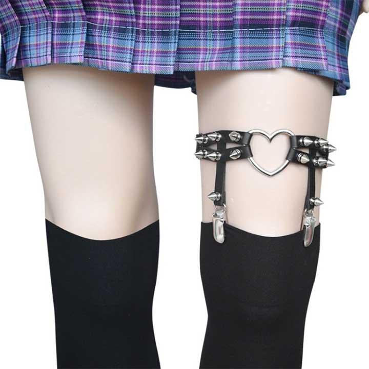 Гартер на 2 ноги с подвязками для чулок, шипами и сердечком 2 шт Винница - изображение 5
