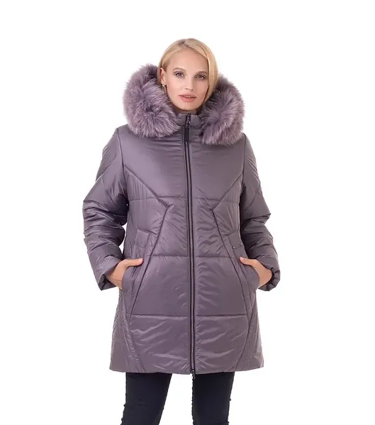 Женская зимняя куртка с мехом натуральным джинс. 48-62р Киев - изображение 5