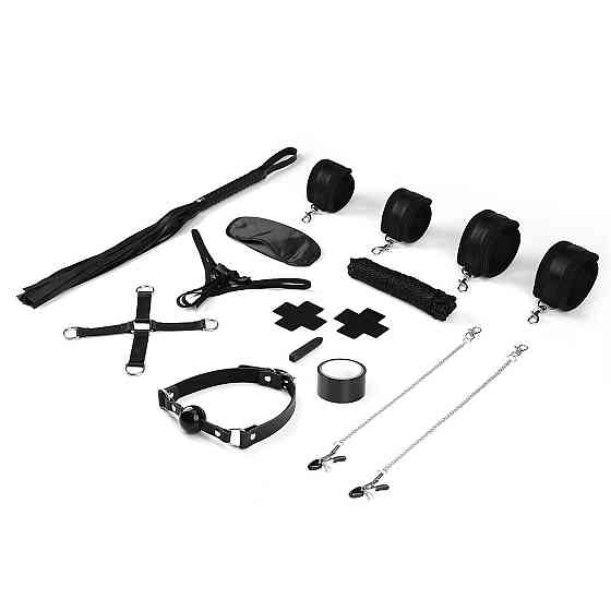 БДСМ-набір Liebe Seele Bound You 12pcs set, 12 предметів, у комплекті віброкуля і мереживні стрінги Sex Aura Київ