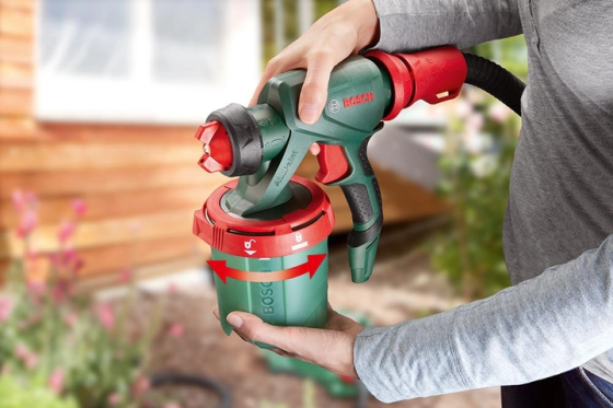 Професійний електричний фарборозпилювач Bosch PFS 5000 Е : 1200 Вт, нанесення фарби 3 м²/хв, контейнер 1 л Київ