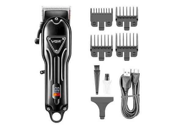 Машинка для пiдстригання 5Вт Акумулятор (clipper) V-051, 4 насадки, 2500 mAh, LED display ТМ VGR Київ