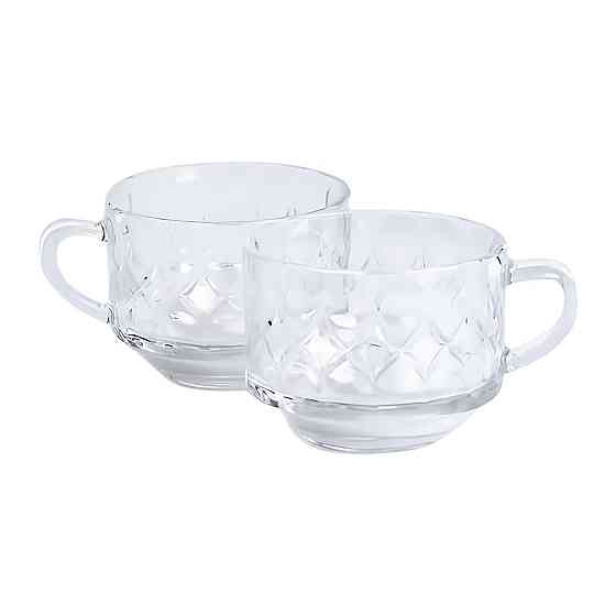 Набор чашек из стекла 6 шт прозрачные стеклянные кружки 270 мл HP-YH-67 Киев