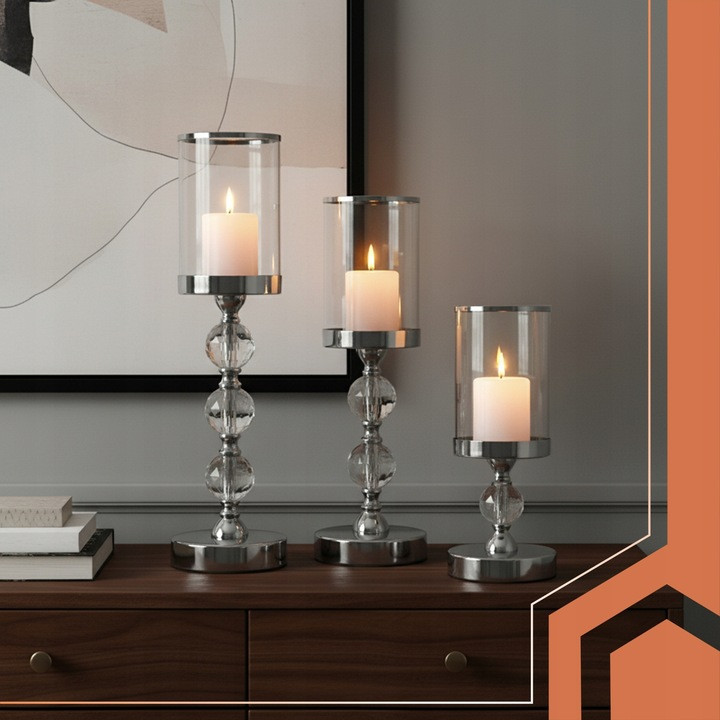 Набір з 3 різних підсвічників гламурних з аксесуарами Ruhhy (22314) Нововолинськ - фото 7